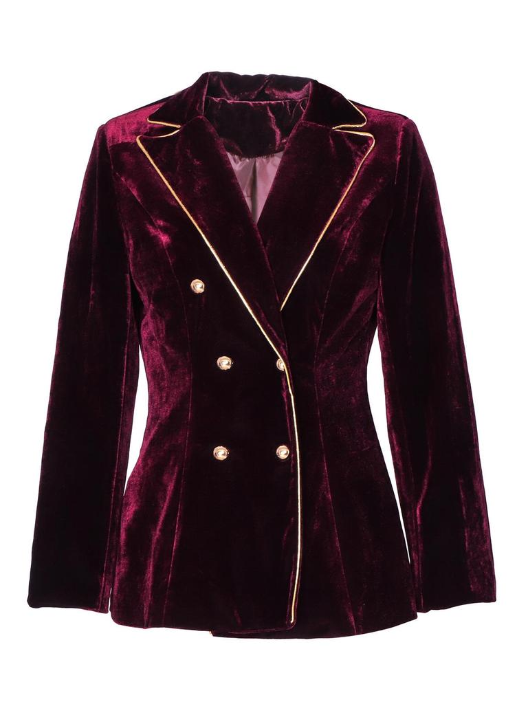 European-American Women's Slim Double-Breasted Color Block Evening Suit - Spring/Summer Collection
