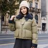 Wash-free Knitted PU Stitching Short Outwear Clothes Winter Jacket