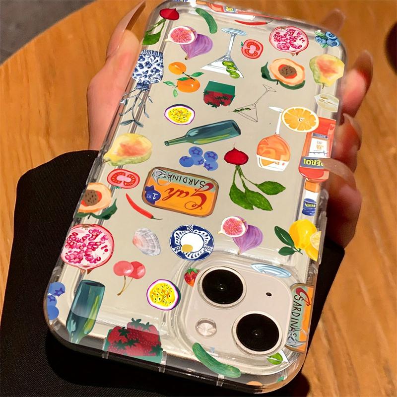 Phone Case for  Redmi Note 12 11 13 Pro Plus 5G 11s 10s 10 Pro 9 12c 13c 4G Transparent Fruit Juice Shock-Absorbing Cover