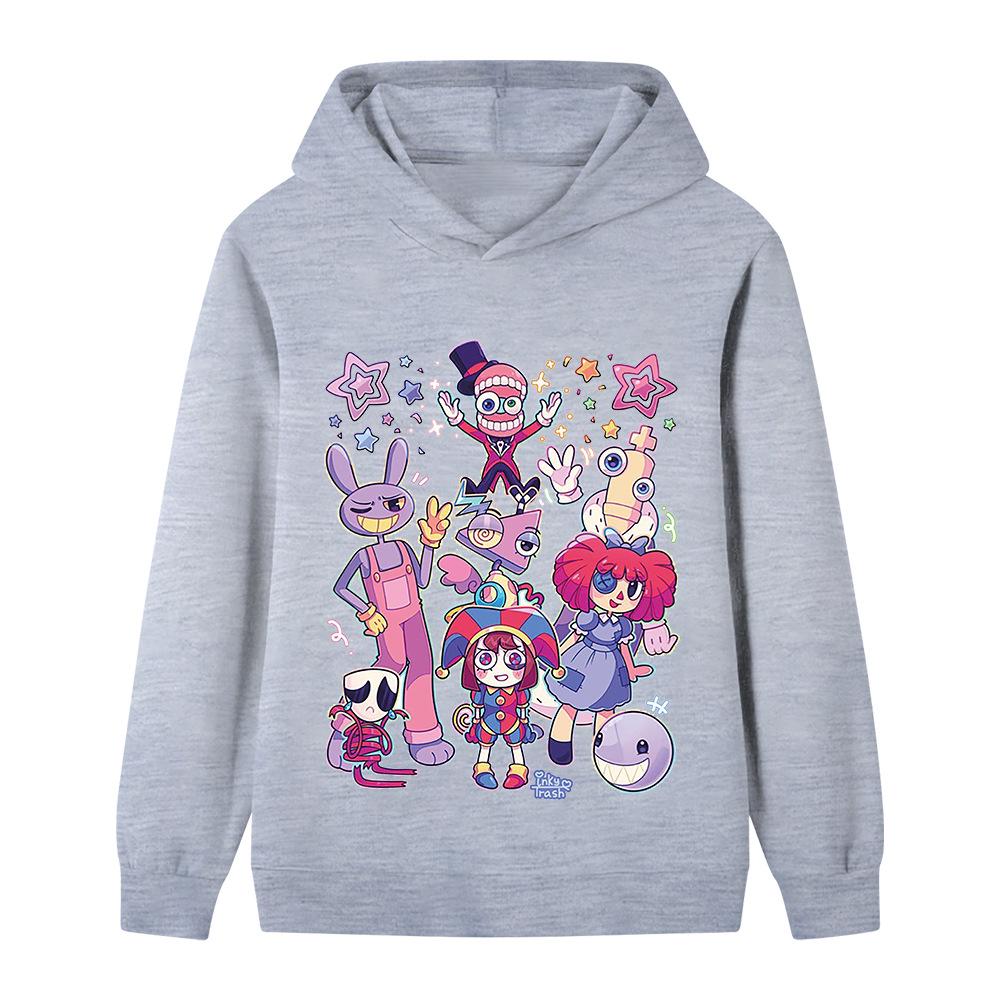 Kids The Amazing Digital Circus Fun Cute Printed Hooded Sweatshirt Autumn and Winter Outdoor Fashion Warm Children Hoodies