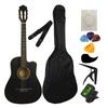 38-inch Curve Acoustic Guitar 6-String Cutaway Classical Guitar with Accessories Kit Guitar Capo