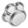 Divided Food Dish Stainless Steel Food Separation Silver 1 Pcs