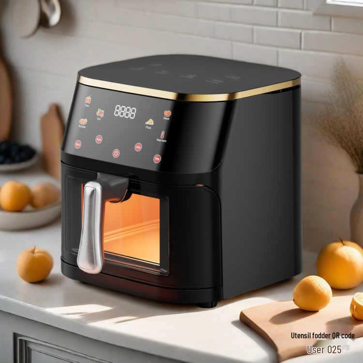 Stainless Steel Touchscreen Air Fryer for Home Use - Large Capacity Electric Fryer for Chicken & Fries