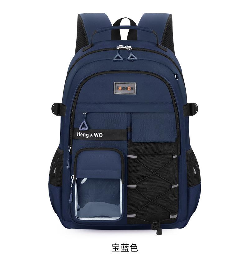 Schoolbag Backpack Large Capacity Burden Reduction Leisure Outdoor Travel Backpack Lightweight Campus Class Large Capacity Student School Bag