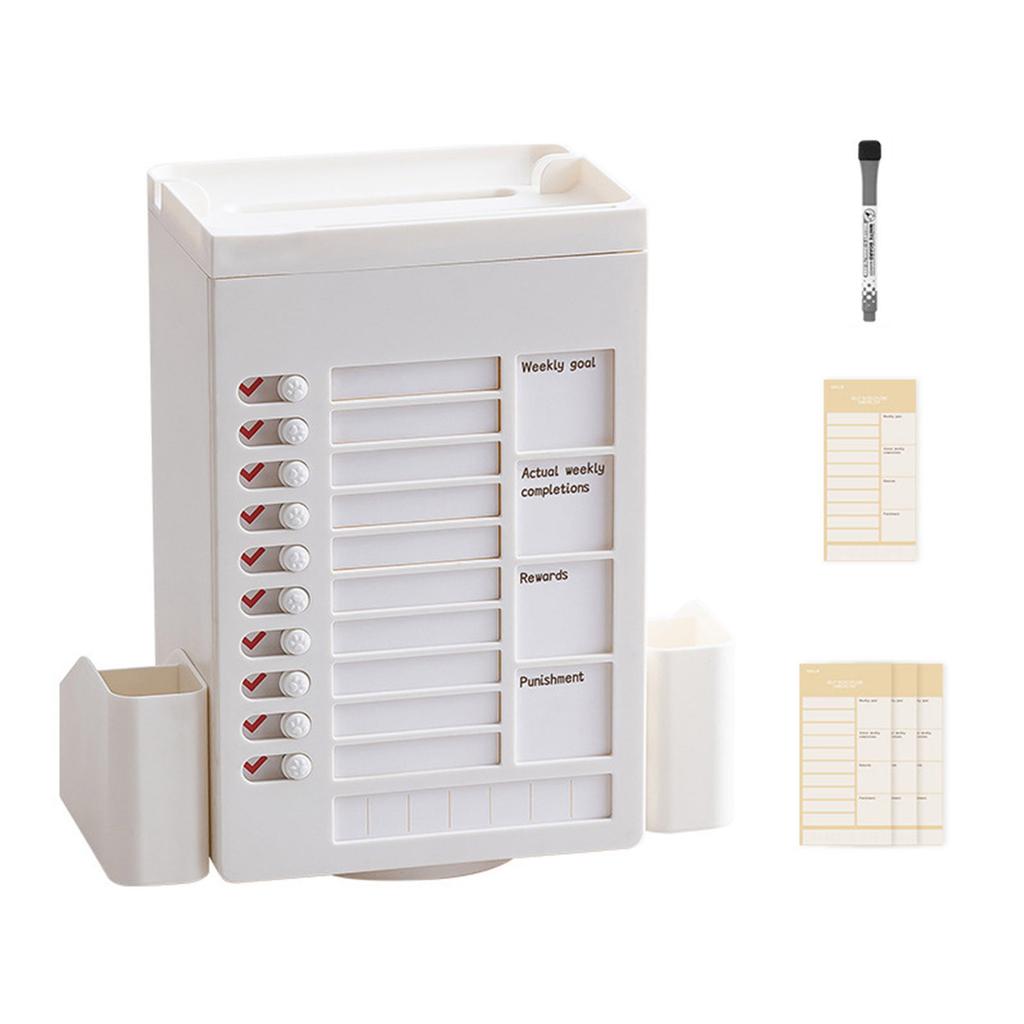 Rotating Desk Pen Holder with Checklist Task Board 360 Degree Rotatable Pen Organizer Obliqued Pencil Storage Holder