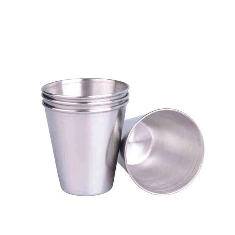4 ks 70ml nerezových panáků s koženým pouzdrem Espresso panáky Barové potřeby Nápojová nádoba Kempování Domov Restaurace Hrneček