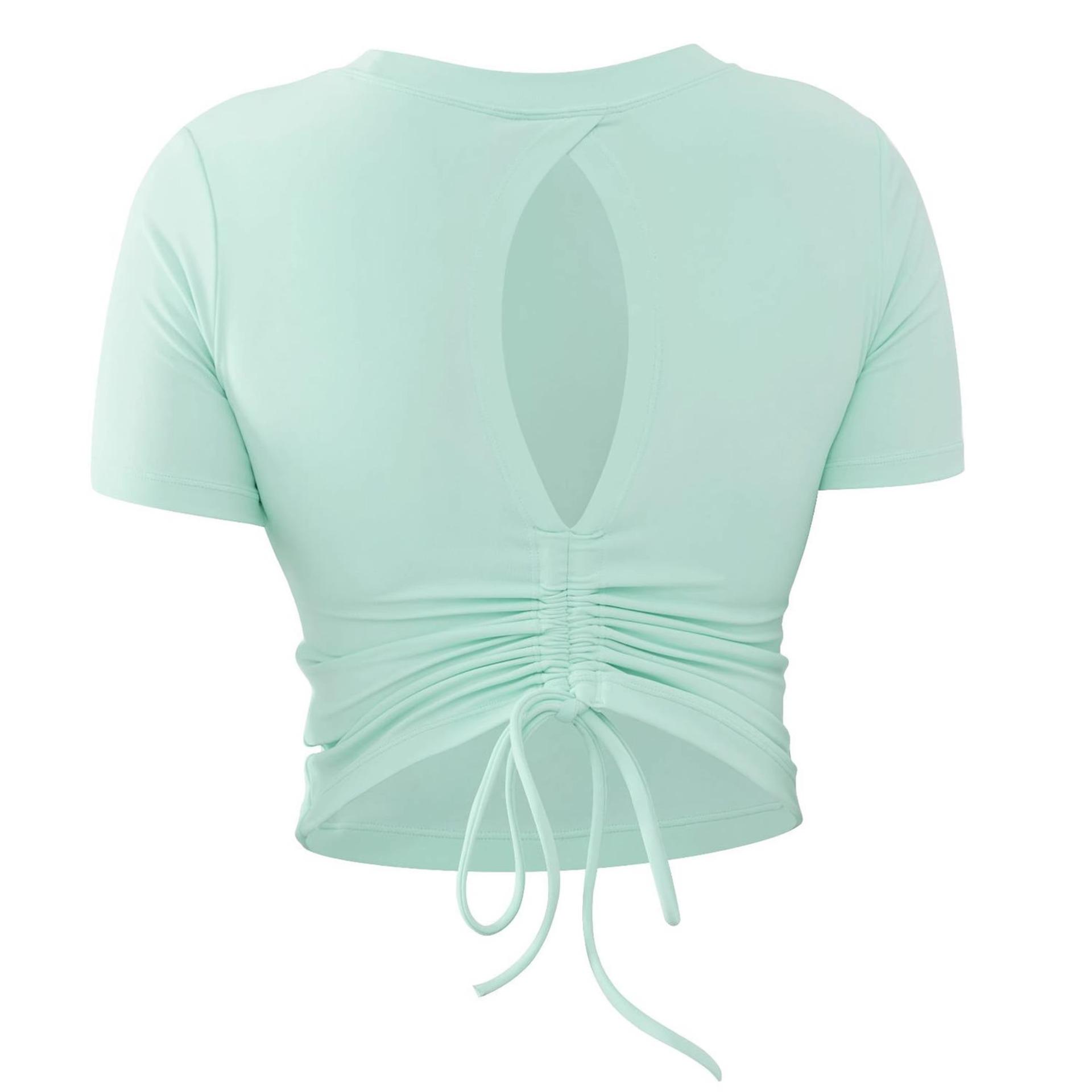 

Женский кросс-бордерный топ для йоги с нагрудными вкладышами - Футболка с коротким рукавом для бега и пилатеса Модель 2025 Large