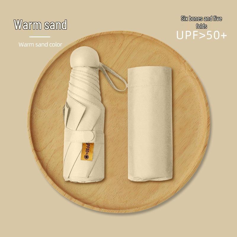 Ultra-Light Black Capsule Umbrella: Sun and Rain Protection