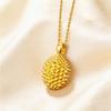 Gold Durian Pendant Women's New Style Necklace Fashion Versatile Temperament Collarbone Chain Simple Daily Wear Fruit Chain