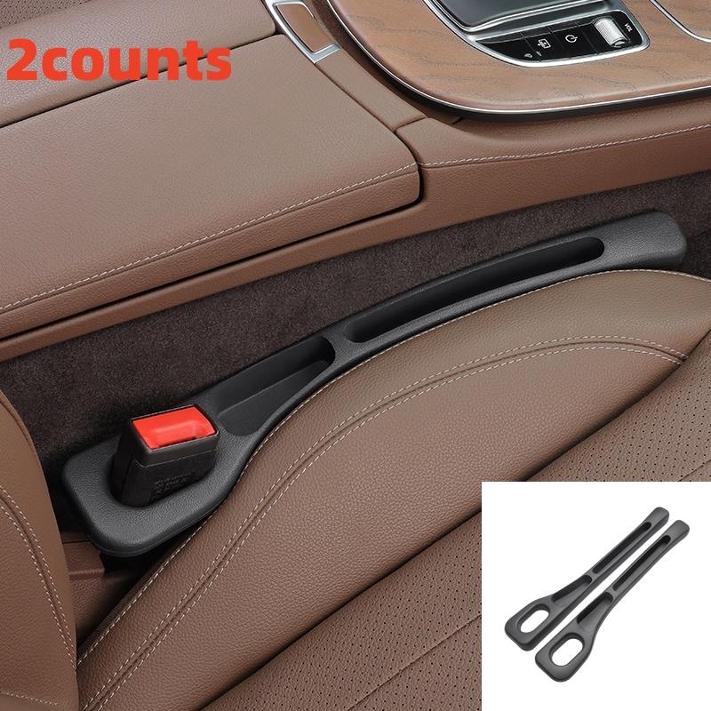 2pc Car Seat Gap Filler Organizer Pu Waterproof Car Seat Gap Plug Strip with 2 Grooves Seat Gap Storage Auto Interior Accessorie
