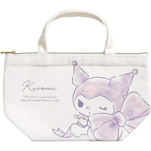 

Tees Factory Sanrio Characters Insulated Canvas Lunch Bag, Watercolor Big Ribbon/Kuromi SR-5535758KU