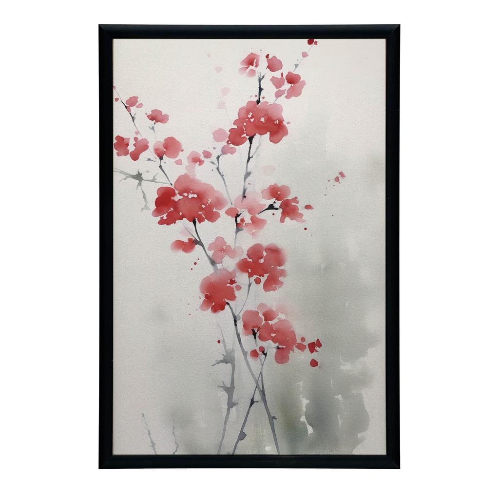 Wiosenne Urok Wiśni Wiosenne Urok Wiśni, 30X40 Cm, Rama Aluminiowa Złota, Papier Matowy 230 Gsm
