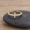 Nidin New Arrival 12 Styles Rainbow Crystal Rings for Women Adjustable AAA Cubic Zirconia Opening Geometric Ring Jewelry Gifts