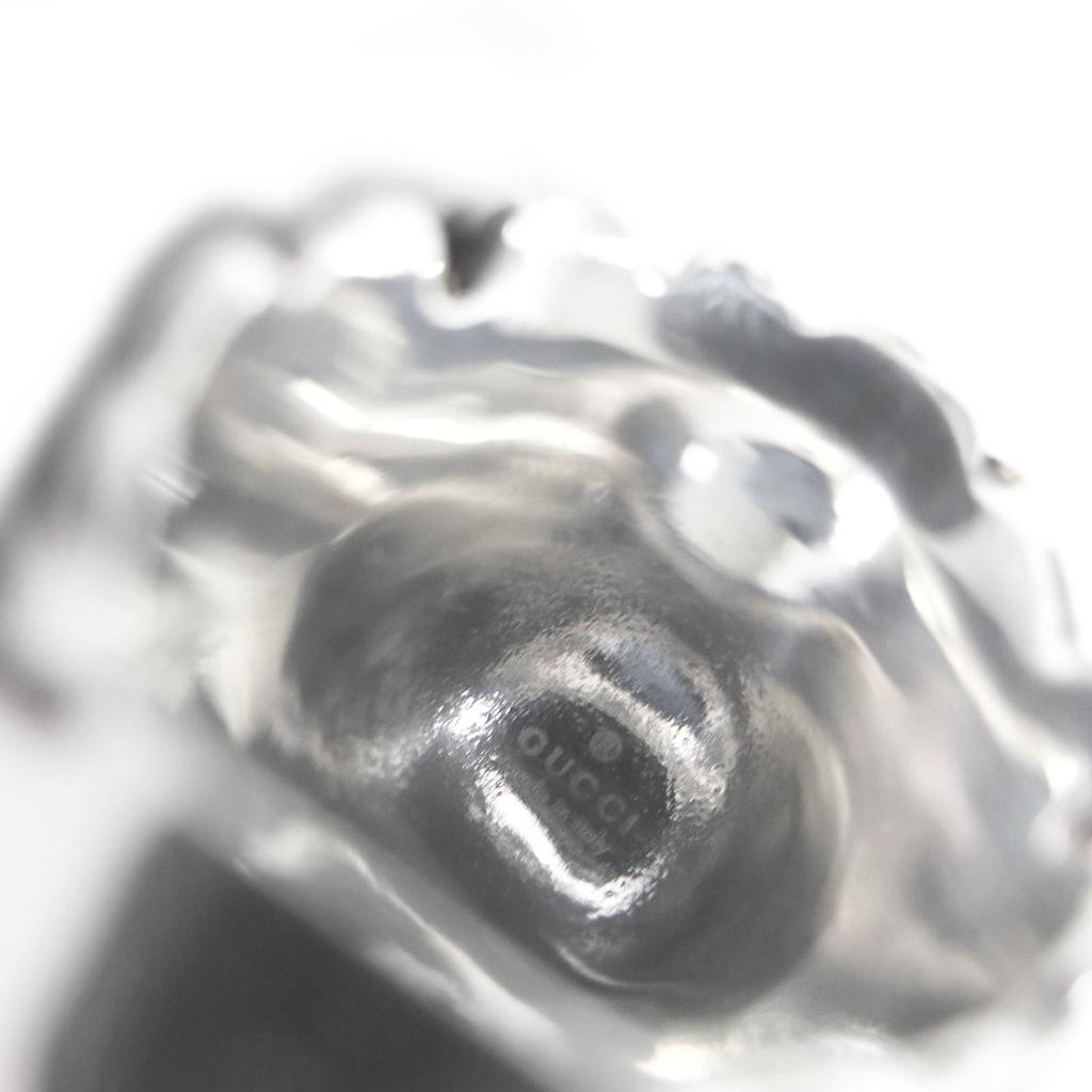 Excellent GUCCI Ring Lion head Silver black Colored stone mens Used