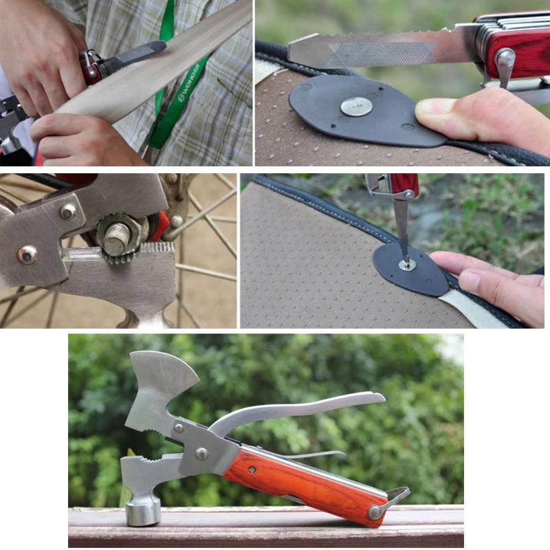 Outdoor Portable Stainless Steel Multi-functional Emergency Axes, Hammers and Camping First Aid Tools