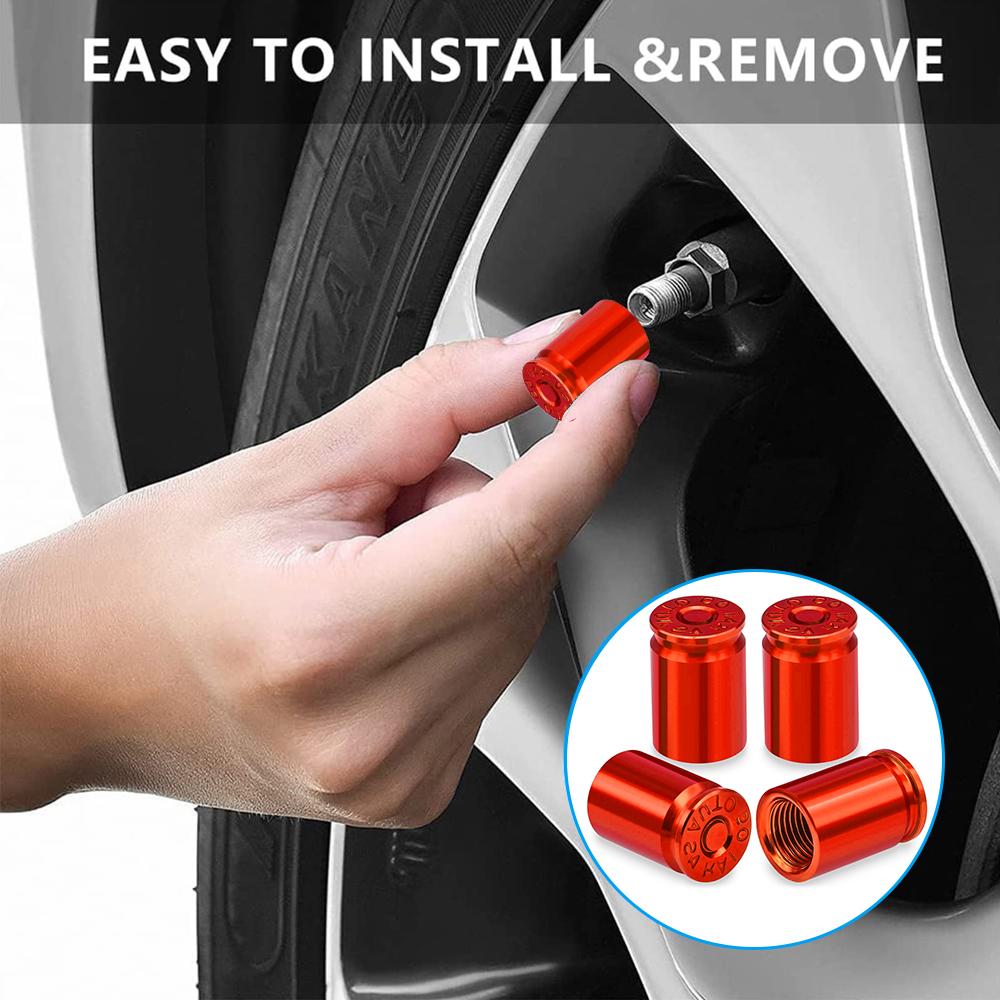 ASQ1 4PCS Tire Valve Stem Caps for Car Tires Universal Stem Covers for Car Leak Proof Stem Cover for SUV Truck Bicycle Motorcycles