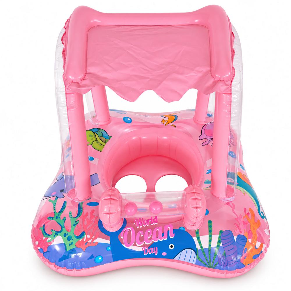 Xiao Lv Inflatable Baby Swim Ring with Removable Sunshade Canopy