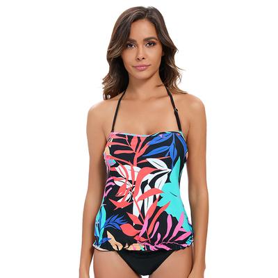 Printed Strap Split Swimsuit Women's Sexy Backless Swimsuit Tanini