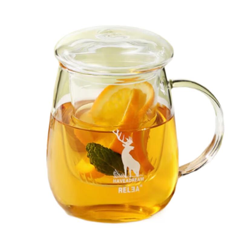 RELEA Big Mushroom 500ML Glass Tea Infuser Mug