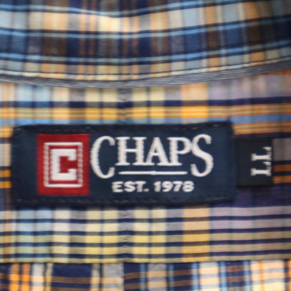 CHAPS check Short sleeve Button down shirt LL Blue Men's Used
