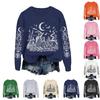 Sweatshirt d'Halloween à imprimé pour femme Coupe ample Haut pull décontracté pour l'automne et l'hiver
