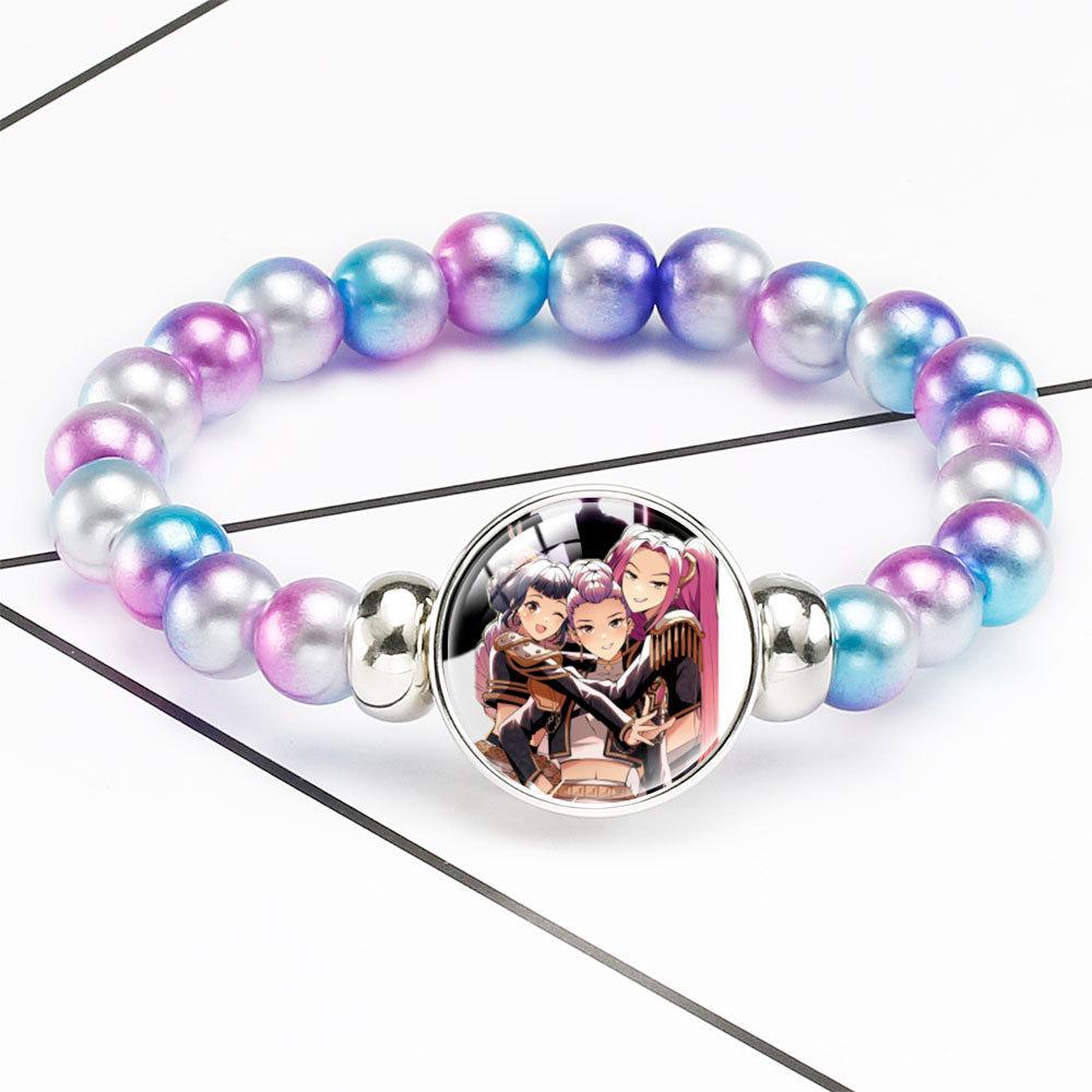 Gradual Change Beaded Bracelet Rumi Zoey Mira Embedded Crystal Bracelet Hidden Buckle Removable Elastic Jewelry