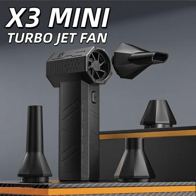 Mini Turbo Jet Fan Electric Air Duster with 3 Gear Adjustable 200000RPM Wind Speed 52m/s Air Blower Car Computer Cleaning Tools