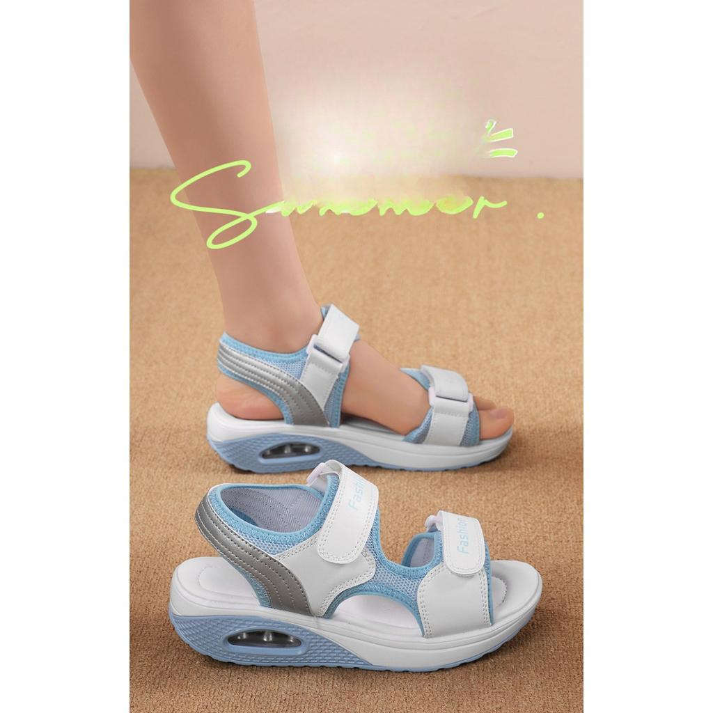 Air Cushioned Sports Sandals, Women's Summer Breathable and Shock-absorbing Fashionable Beach Shoes, Lightweight and Casual Sandals for Outdoor Wear