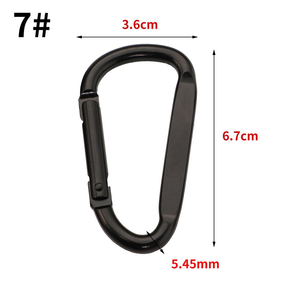 D-Shaped Black Aluminum Carabiner Bluetooth Earphone Case Hook Keychain Ornament