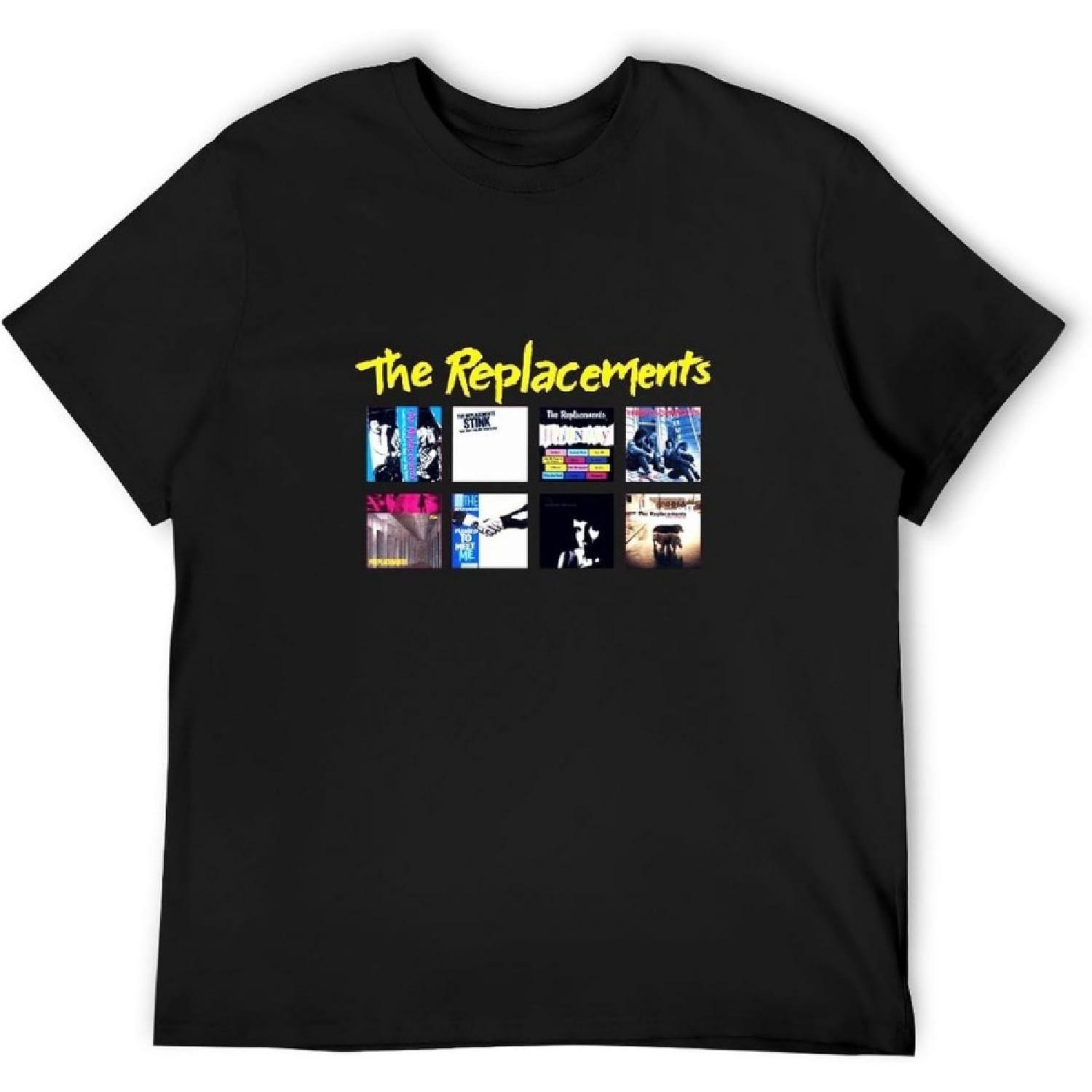 FISH SKIN The Replacements Studio Albums Casual Round Neck T Shirt Black S