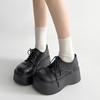 Gothic Platform Wedges Women Pumps Shoes Lace-up Women's Loafers Punk Dress Office Work Black 2025 New Spring Women Shoes