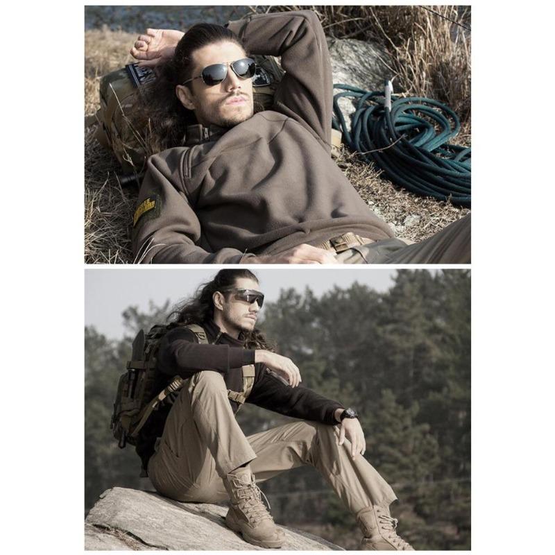 Autumn European and American Vertical Collar Men's Sweatshirt Loose Solid Color Outdoor Warm Breathable Tactical Men's Coat Top