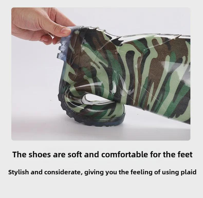 Free Shipping: Men's High-Top Rain Boots, Warm Mesh, Non-Slip, Wear-Resistant, Construction-Grade, Long Tube Rubber Water Shoes.