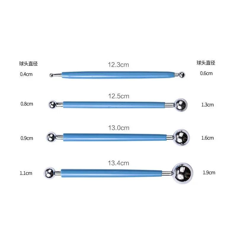 24pcs Set Soft Pottery Sculpture Tools Clay Sculpture Knife Ball Rod Drawing Embryo Indentation Stone Plastic Clay Tools