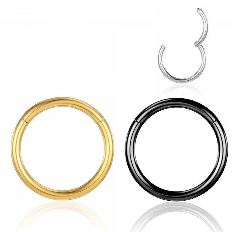 Titanium Steel Earrings, Nose Rings, Nipple Rings, Simple Stainless Steel Ear Cuffs, and Hoops for Men and Women