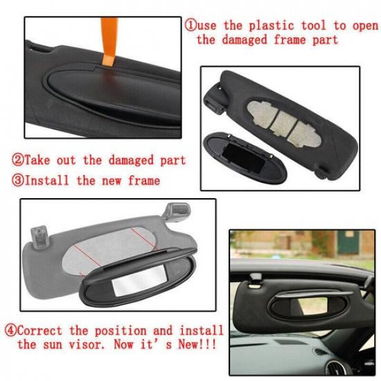 Sun Visor Mirror Cover & Housing For Porsche 911 996 997 Boxster 986 987 Cayman.