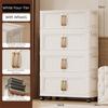 Plastic Storage Cabinet With Wheel Stackable Design Foldable Wardrobe Transparent Door Simple Assembly Large Capacity Storage