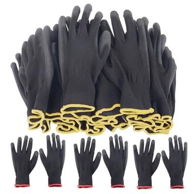 PU Schwarz Beschichtet Builders Grip Palm Beschichtung Sicherheit Handschuhe Arbeit Handschuh Schutz Garten Liefert