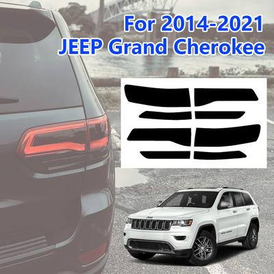 8PCS Rear Tail Light Tint Overlay Vinyl Decal for Jeep Grand Cherokee 2014- Car Accessories Light Cover