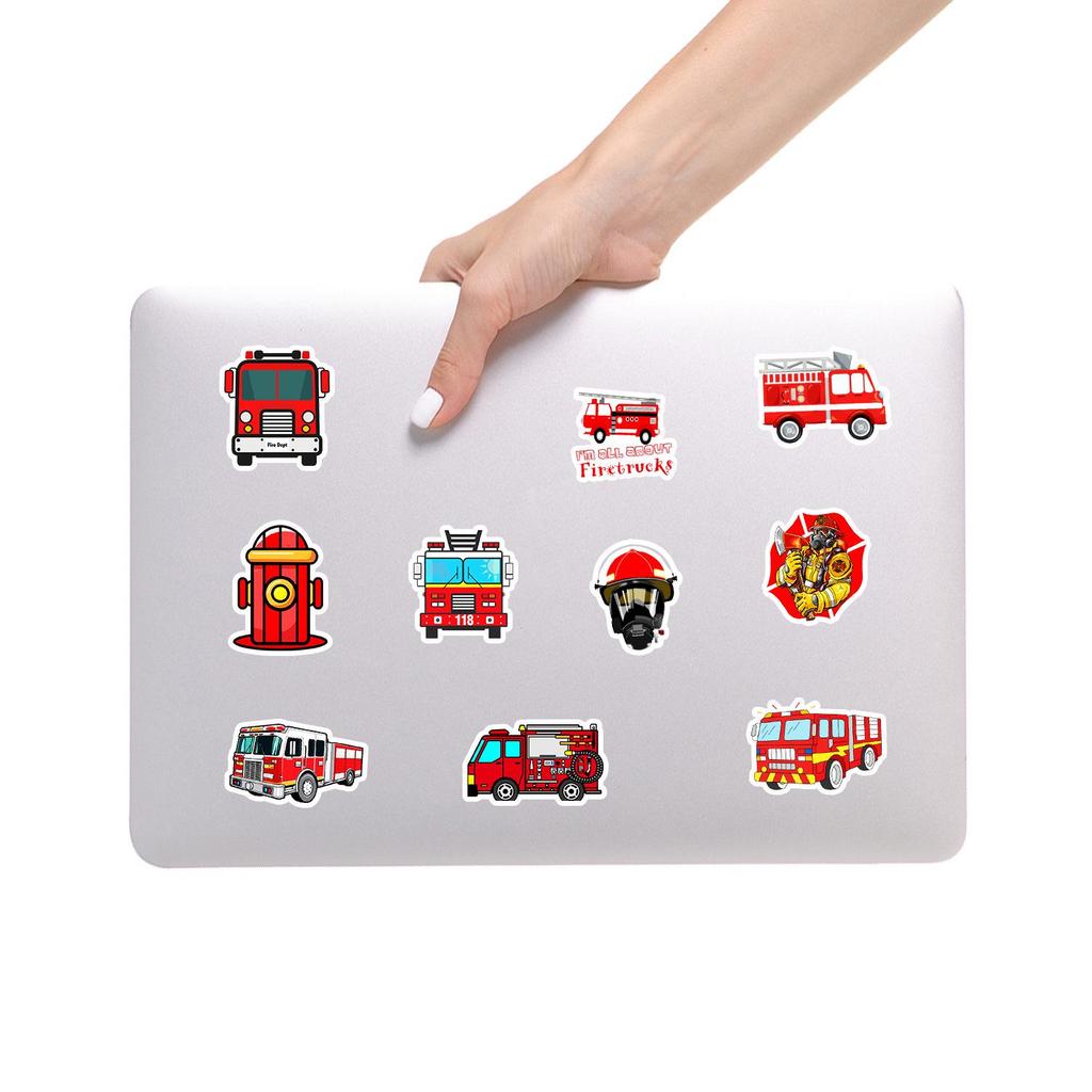 100 Firefighter Hero Graffiti Stickers: Waterproof Decals for Phone, Suitcase, Computer, and Journal Decoration