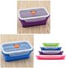 Silikon-Bento-Box, faltbar, Lunch-Schüssel, Lebensmittel-Aufbewahrungsbehälter, Boxen, Geschirr