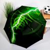 Green Shield Emblem Design Printed Automatic Umbrella, 8-Frame for Travel, camping, Casual Umbrella, Essential Gift for  for family and friends