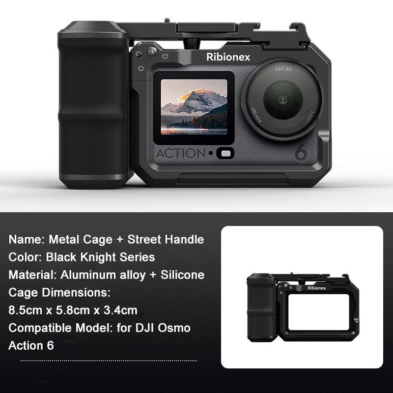 Quick-Shot Street Grip Vlog Holder Combo Camera Grip Holder For Dji Osmo Action6 Camera Rabbit Cage Camera Accessories