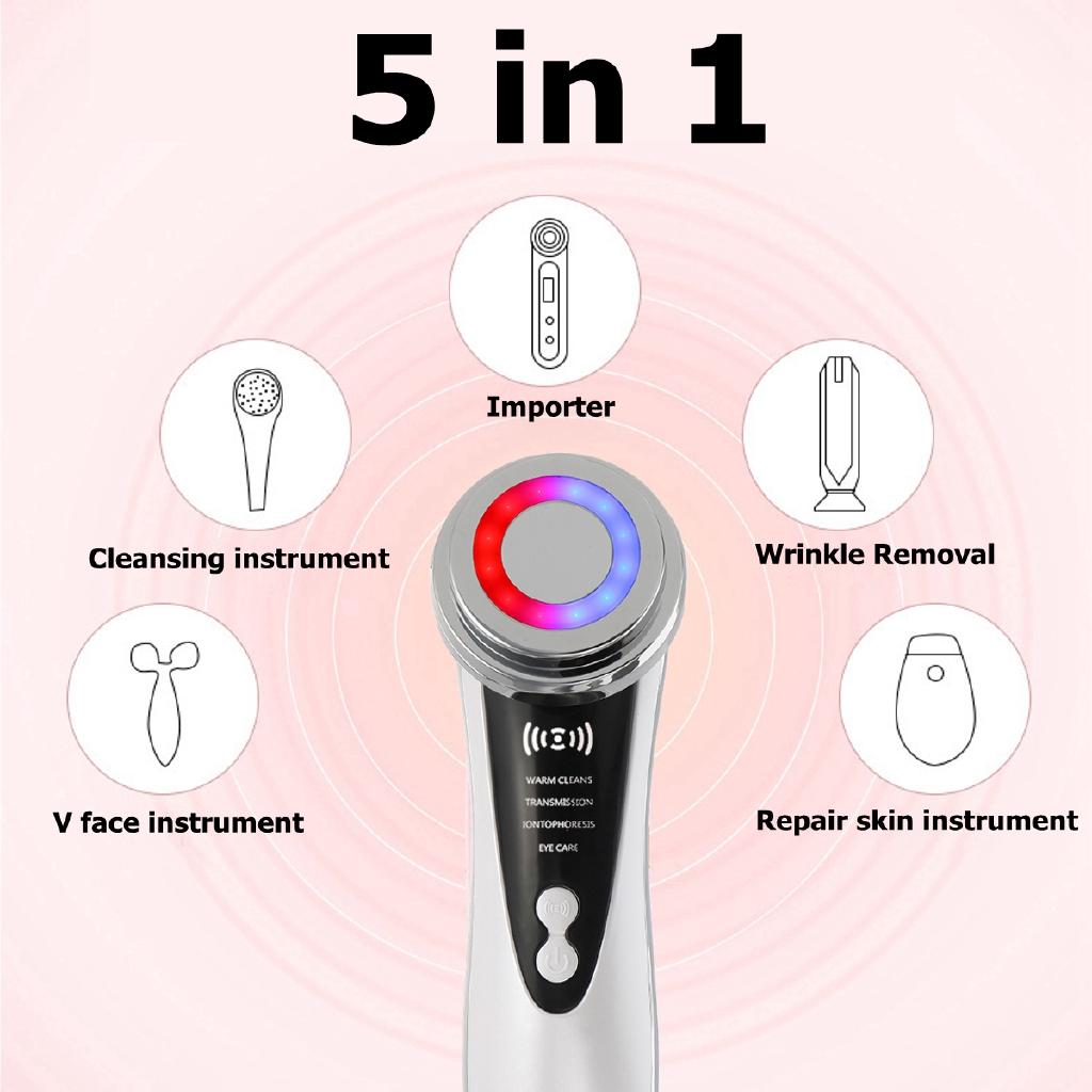 Face Skin EMS Mesotherapy Electroporation RF Radio Frequency Facial Face Lift Tighten Beauty Machine LED Photon Skin Care Device NEW