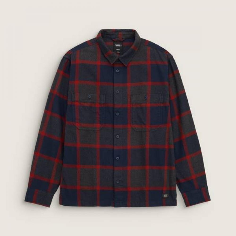 Vans Flannel Shirt Black Red Vn000tabhbr