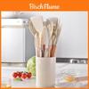Silicone Kitchen Utensil Set With Wooden Handles For Cooking Nonstick Heatresistant For Home Use