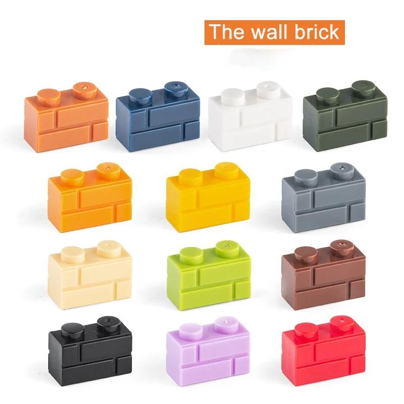 Non-Toxic 1X2Dots Moc The Wall Brick 60Pcs Mix Color Diy Classic Education Toy Parts Small Building Blocks Compatible With Lego Bricks