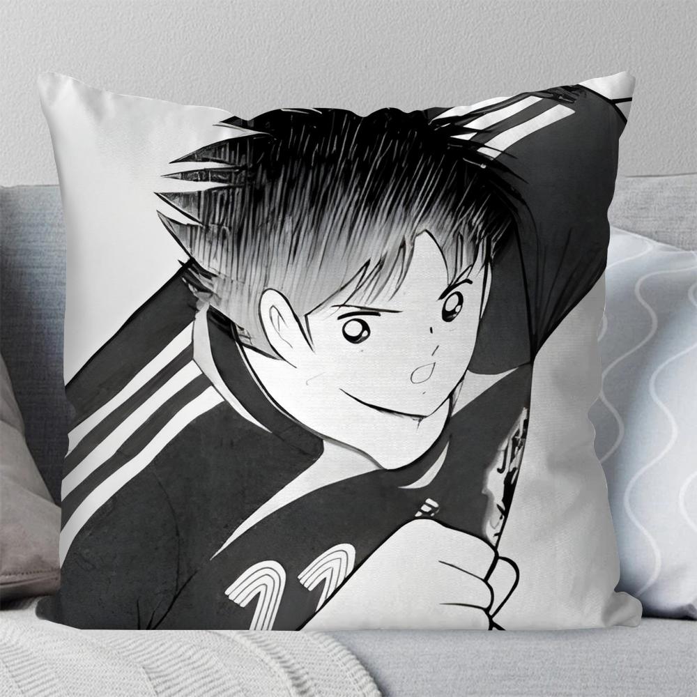 C-Captain Tsubasa Animations-Kissenbezug Quadratisches Kissen Schlafzimmer Sofa Freizeit Komfortkissen Auto Wohnzimmer Heimdekoration 40X40