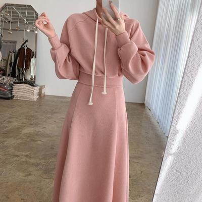 Zestawy spódniczek damskie 2-częściowy strój koreański stylowy bluza z kapturem + długie spódnice dla młodej damy kobiece codzienne ubrania