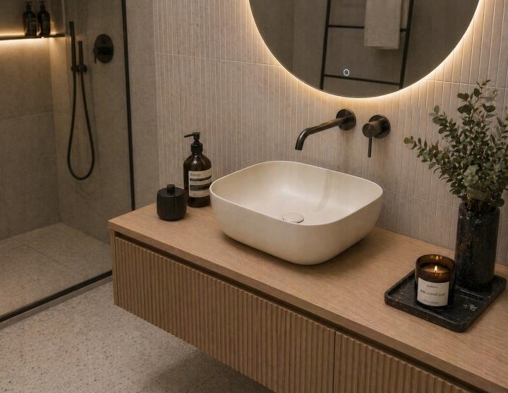 Bella countertop washbasin 50.5X40.5 CM oval beige matt